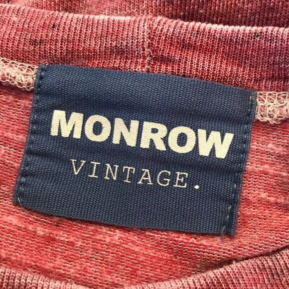 MONROW Supersoft Crewneck Sweatshirt  XS Vintage Red Pullover Beach Sweater - Picture 5 of 7